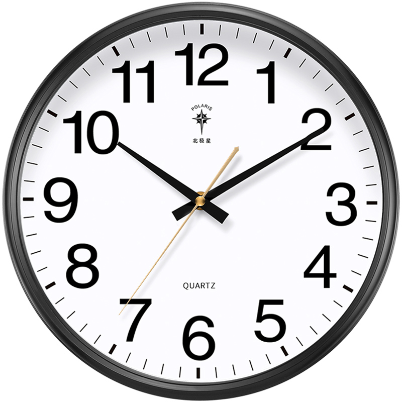 北极星挂钟客厅静音简约时尚时钟挂表万年历日历卧室温度星期钟表