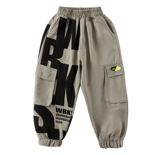 男童春装裤子2023年新款潮帅儿童套装春季外穿长裤男孩春秋款工装