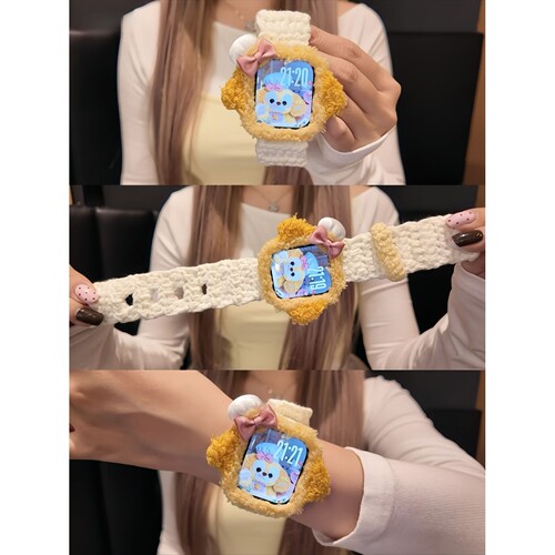 适用Applewatch11毛线针织表带小米手环9pro/华为/vivo/OPPO/红米