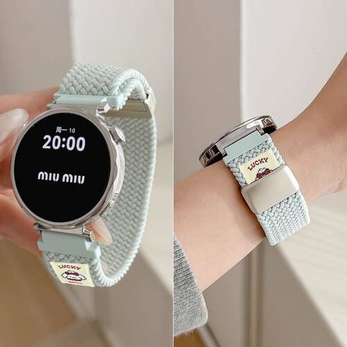 卷毛小狗适用oppowatchx2mini表带oppowatch3手表se磁吸4pro编织