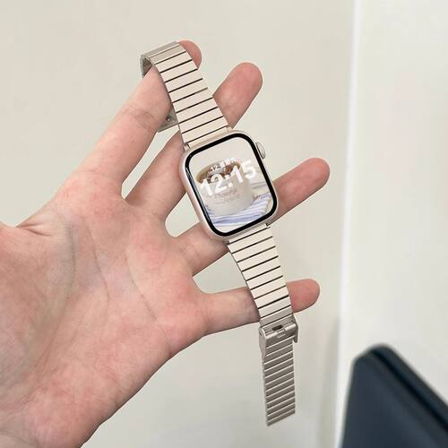 竹节小蛮腰金属oppo手表watch3/2/X/3pro/4pro表带不锈钢夏se适用