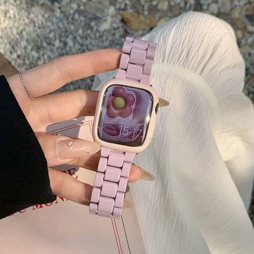 适用VIVOwatchGT2代亚克力表带奶油系可爱风iQOOwatch5gt树脂新款
