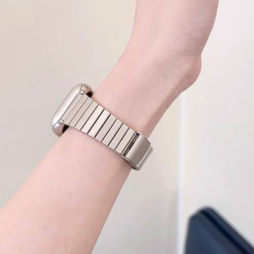 竹节小蛮腰金属oppo手表watch3/2/X/3pro/4pro表带不锈钢夏se适用