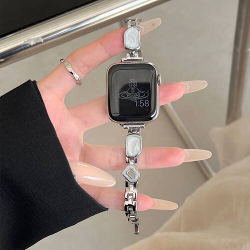 Getyrbd漩涡滴胶金属表带AppleWatch新款适用苹果表带S789E