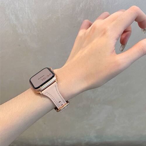 适用s11苹果Applewatch10手表带秋冬女款高级皮质iwatch98765SE代