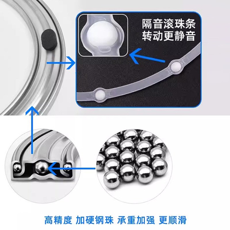 速发餐桌转盘底承实木玻璃圆桌轴座红木圆形桌子旋芯家用饭桌转转