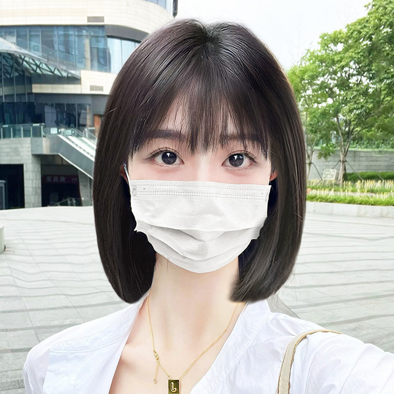 速发假发波头套式短发中波头真发全真人发自然蓬松全长发整顶假发