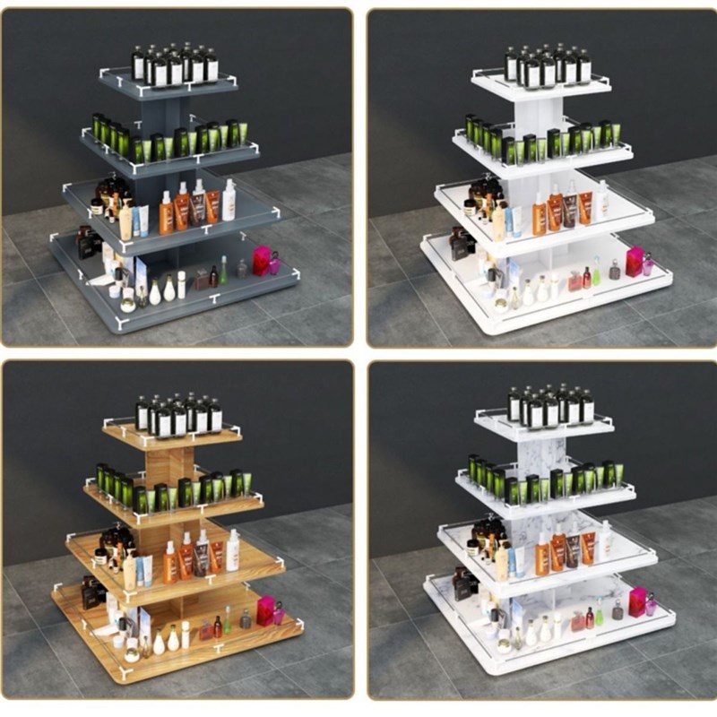 速发中头柜木质展柜展示柜超市货架展示架堆岛产品母婴圆零形食置