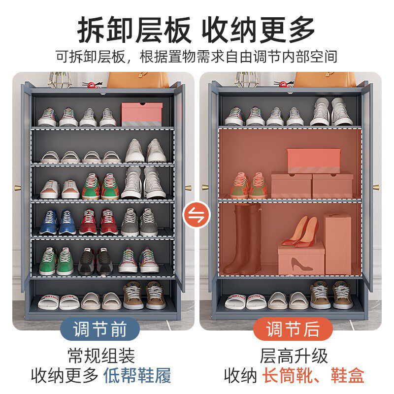 速发大容量鞋柜多层楠竹家用门功室内鞋架子防尘收口神器多纳能玄