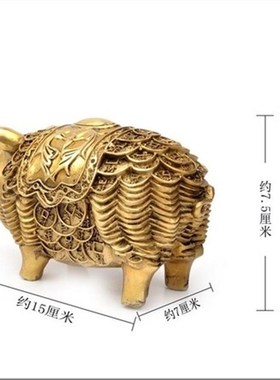 速发猪品件纯铜招财 十二酒肖猪铜猪工艺摆客厅电视柜生柜装饰品