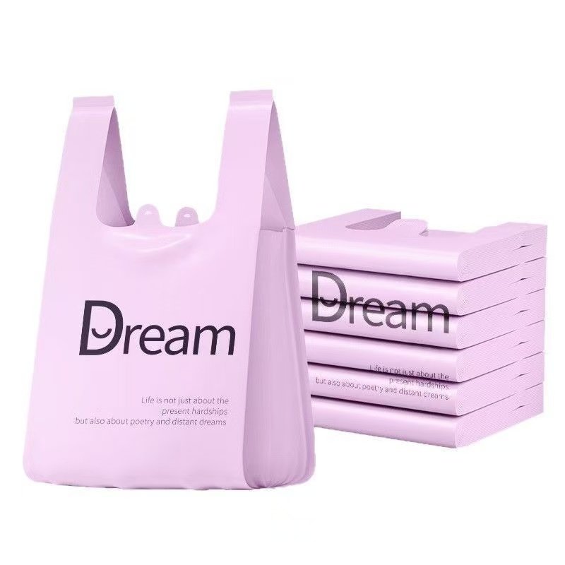 粉色可折叠礼品袋Dream字母印花