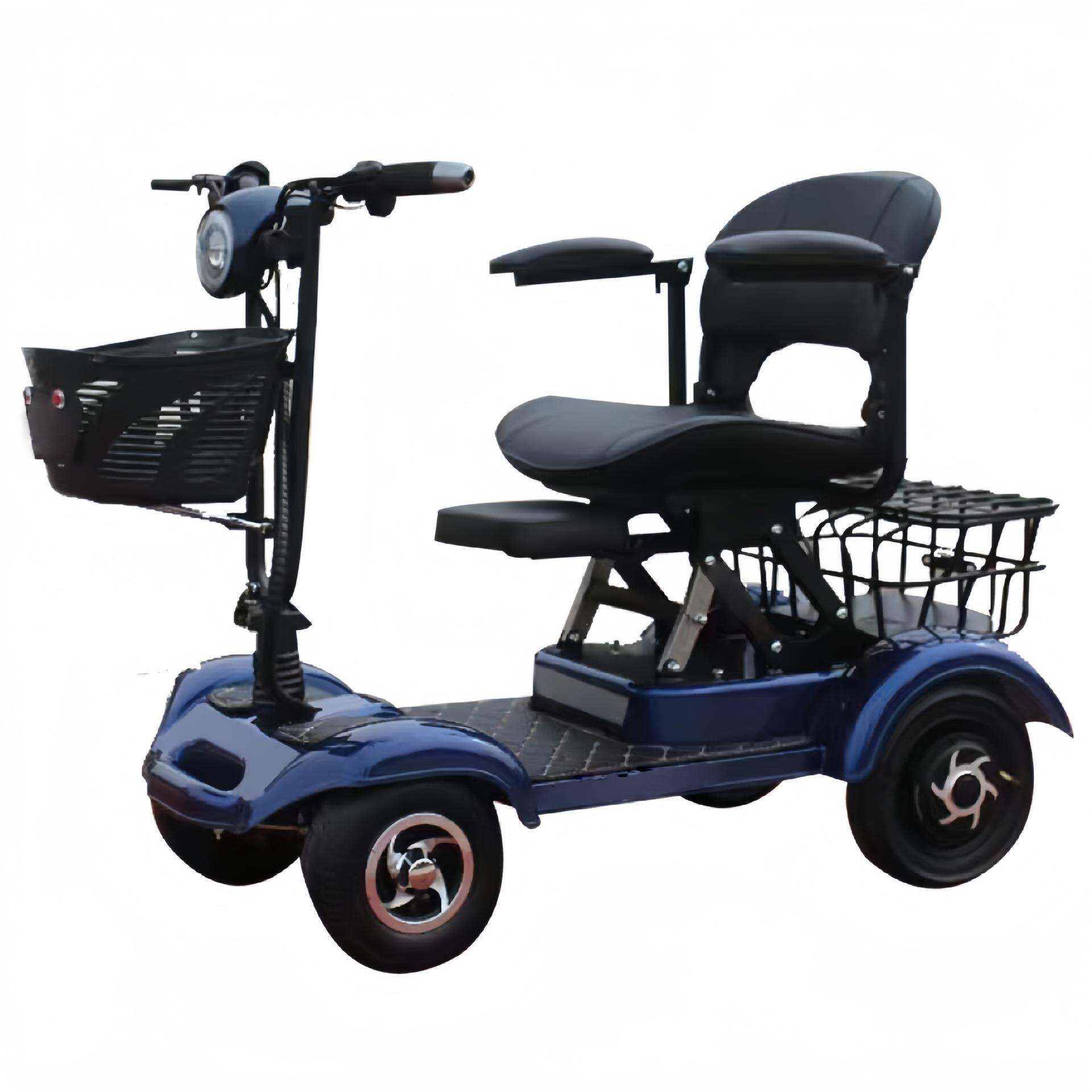 老年代步四轮电动家用双人车老年助力车折可电瓶车oho叠电动