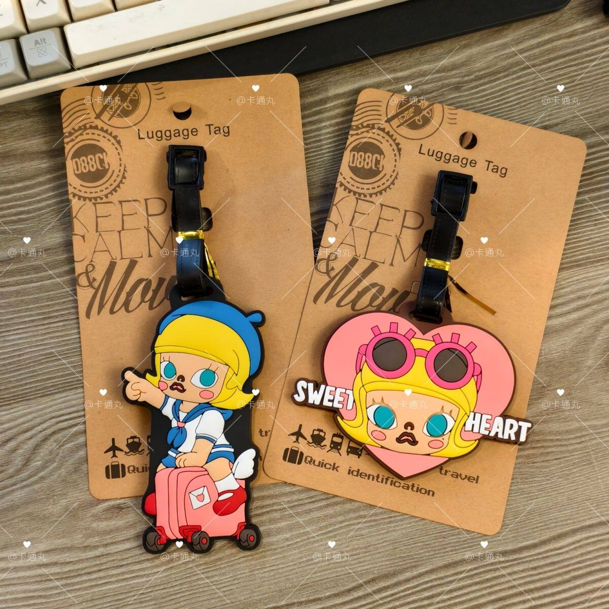 卡通可爱molly周边潮玩行李牌旅行箱包托运挂饰潮流个性创意pvc胶