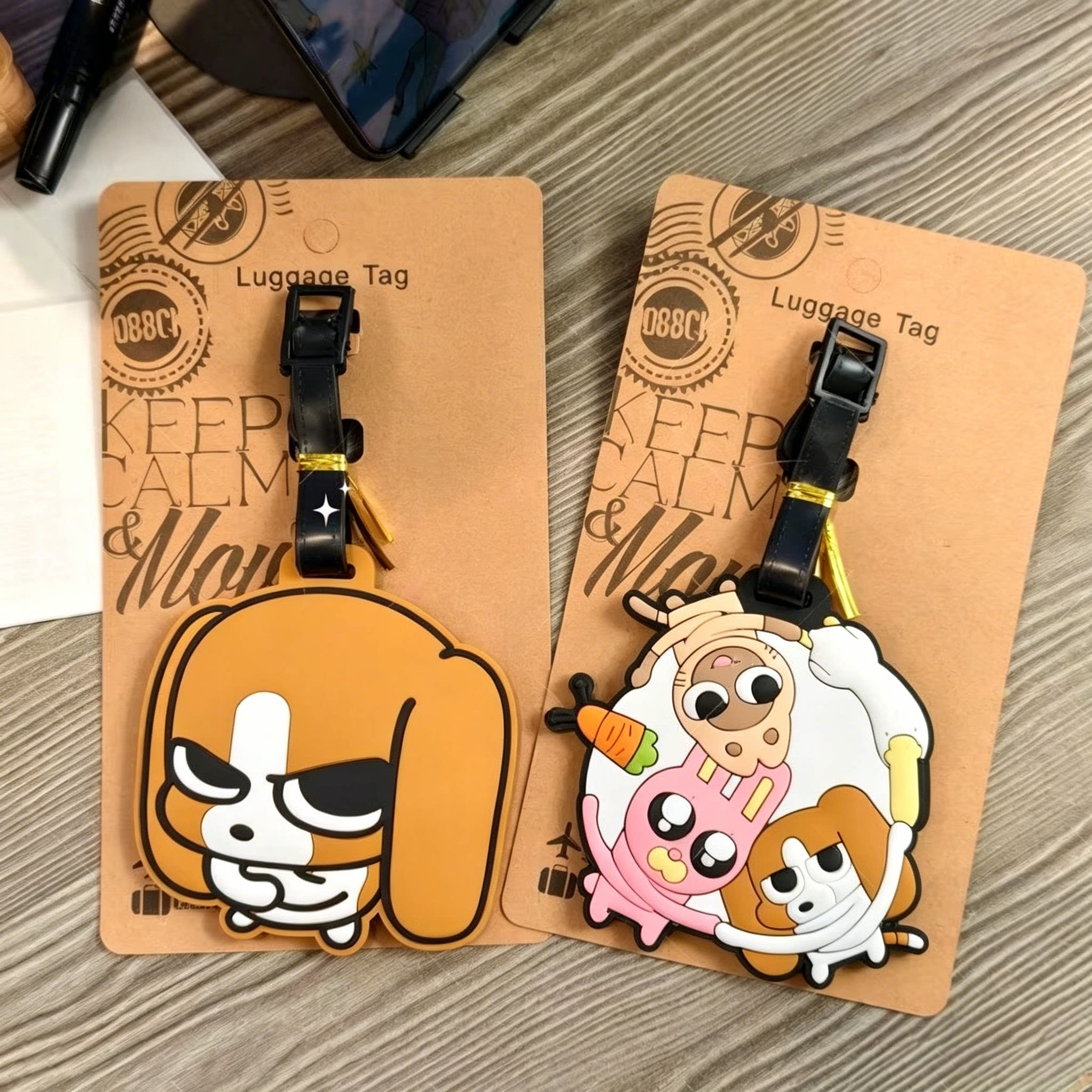 卡通可爱暹罗厘普比格多栋行李牌旅行箱托运挂件防丢行李箱标识牌