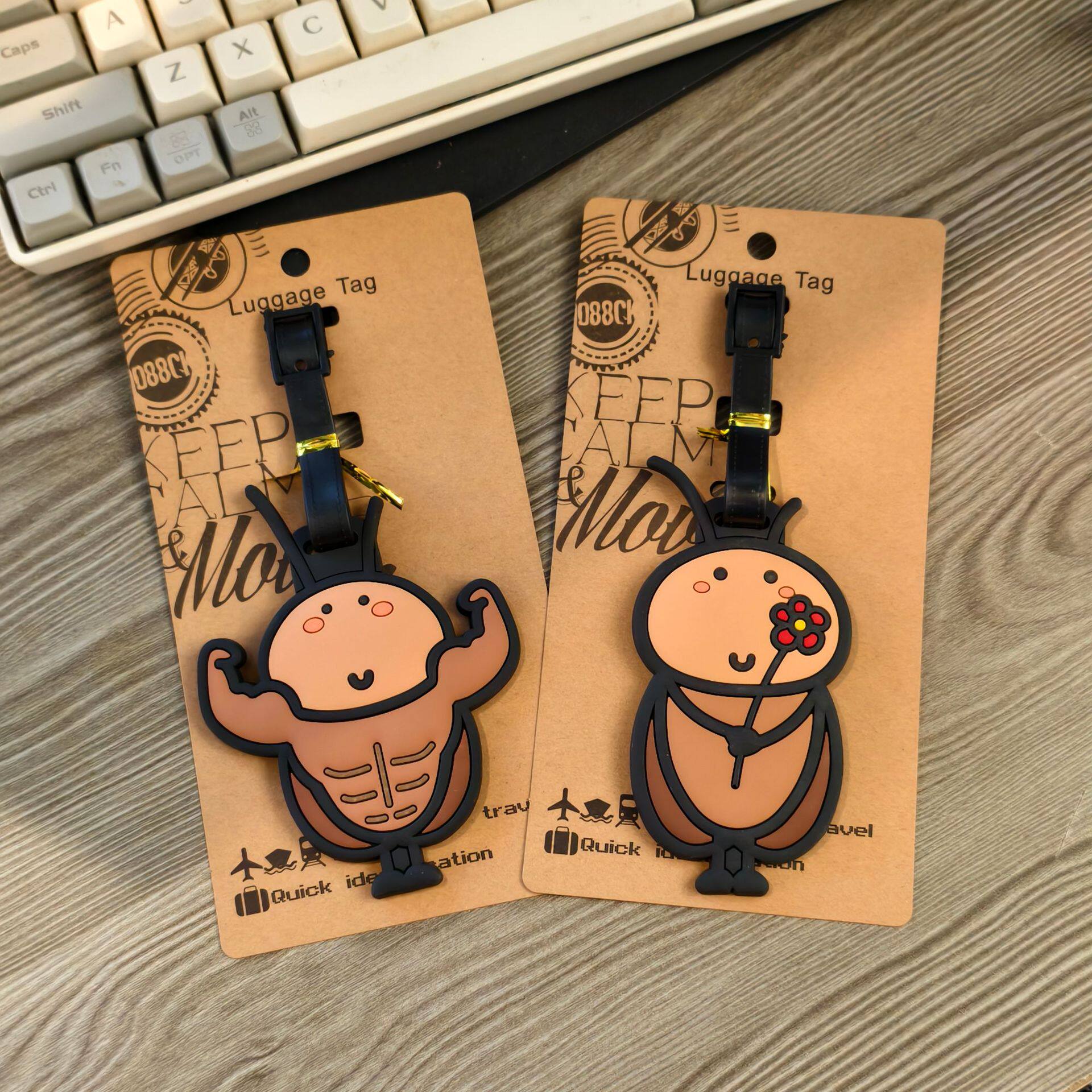 卡通可爱双马尾阿郎小羊肖恩行李牌旅行箱包托运挂件行李箱标识牌