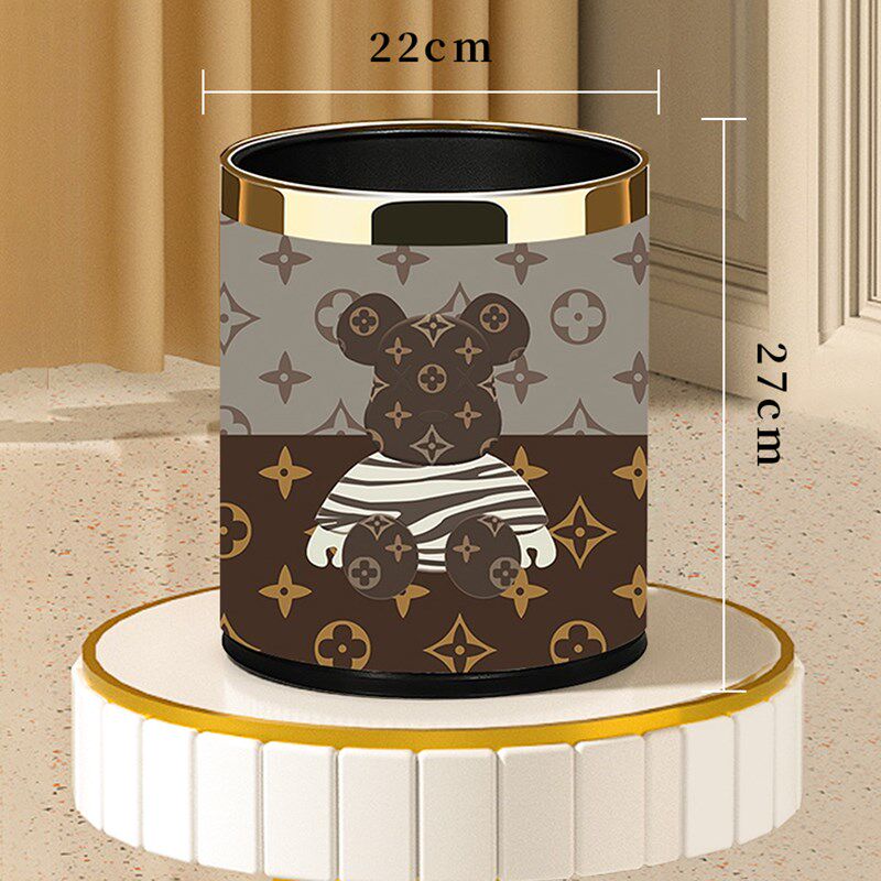 KAWS双层垃圾桶卡通可爱创意y卫生桶家用客厅卧室儿童房间厕所纸