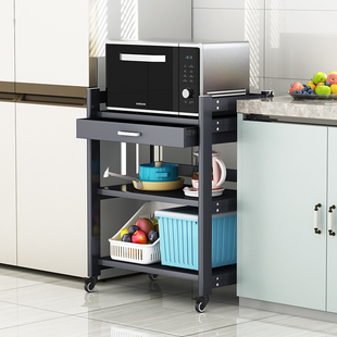 厨房置物架家用微波m炉烤箱架子多层落地带轮电器小家电收纳架一
