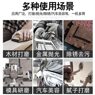 ULEMA5寸砂纸机工业级磨光机干磨汽I车打蜡抛光机吸尘气动打磨机