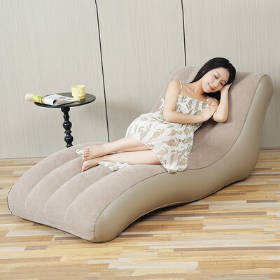 自动充气沙发单人折叠躺椅露营沙发床户I外懒人沙发气垫床植绒亲