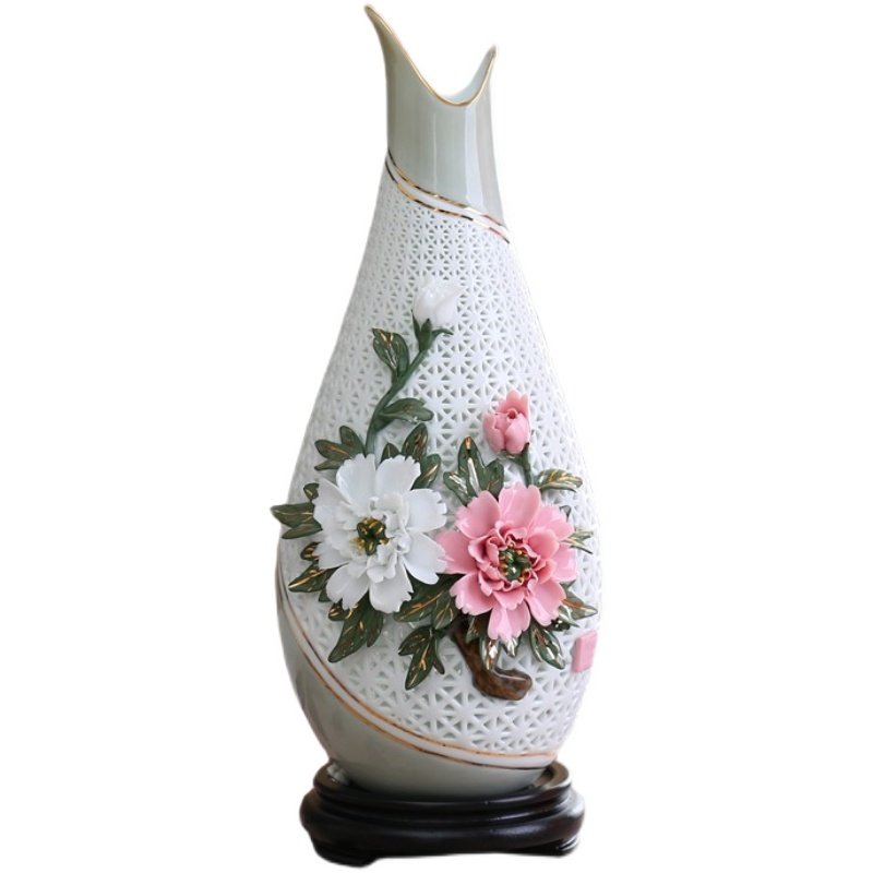 创意中式陶瓷台灯花瓶摆件u家居客厅电视柜玄关高档送礼摆设工艺,家居饰品,花瓶,淘宝优惠券,粉丝福利购,淘宝优惠卷