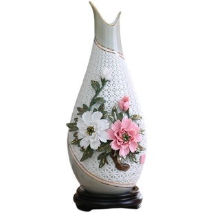 创意中式陶瓷台灯花瓶摆件u家居客厅电视柜玄关高档送礼摆设工艺