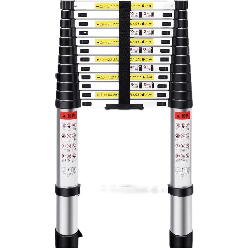 加厚铝合金梯子8米伸缩梯一字折叠直梯家用升降阁楼W铝梯工程可携