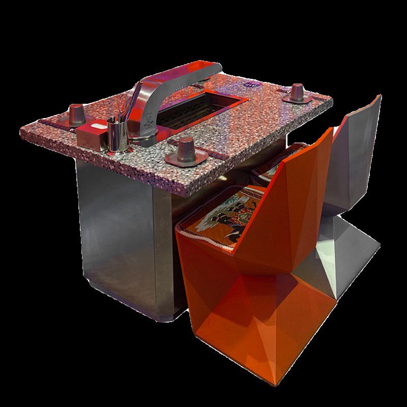 无烟商用烤串桌椅自动翻转炭火电磁炉下排烟M烧烤涮火锅餐桌烤羊,商业/办公家具,烤肉桌,淘宝优惠券,粉丝福利购,淘宝优惠卷