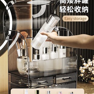 化妆品收纳盒防i尘透明桌面梳妆台大容量护肤置物架亚克力箱高级