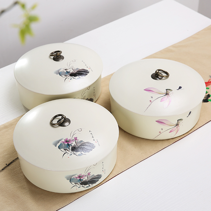 紫砂陶瓷茶叶罐 大号普洱357克粗陶茶叶罐醒存茶罐V三饼普洱茶饼