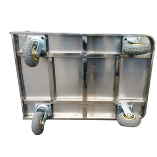 304不锈钢手推车平板车推货车x折叠拉货车静音搬运车201不锈钢包