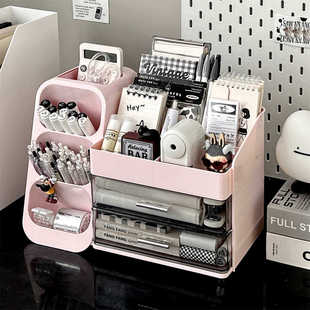 斜插式笔筒大容量桌面马克笔笔桶收纳盒学生儿童文具水彩笔收纳架