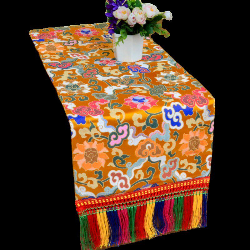 藏式桌旗客厅电视柜茶几佛堂x佛案供桌装饰锦缎提花长条穗桌旗桌,居家布艺,桌旗,淘宝优惠券,粉丝福利购,淘宝优惠卷