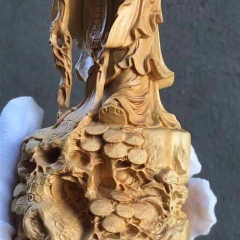 小叶黄杨木老寿星r礼盒包装木雕工艺品手把件