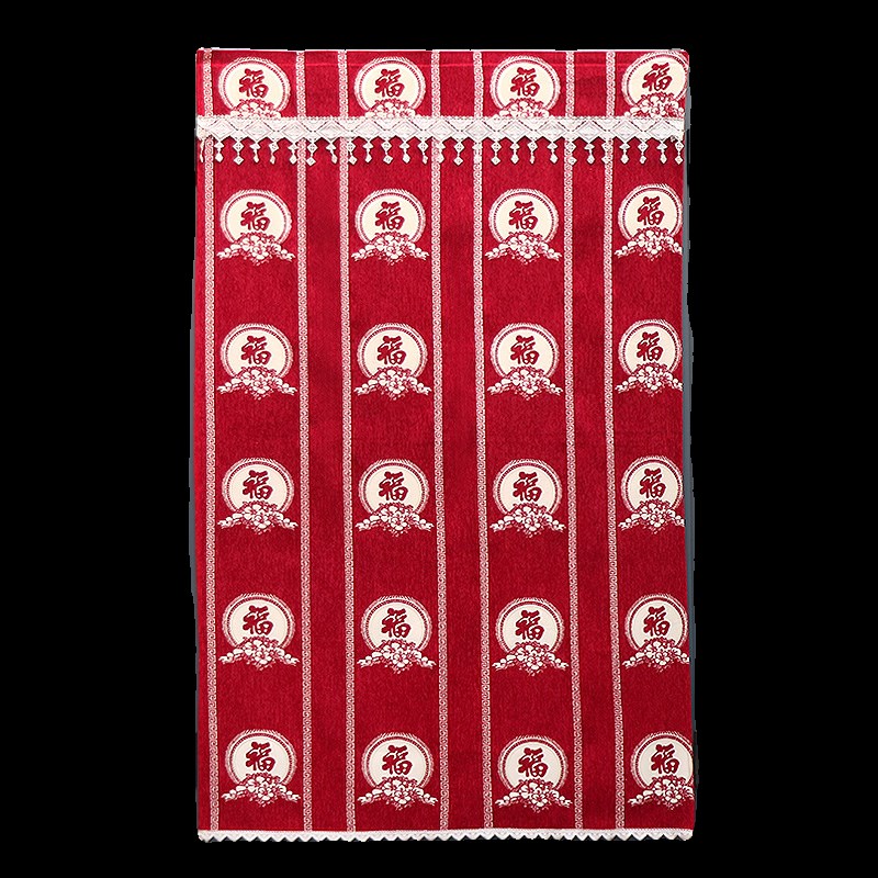 四季加厚门帘f挡风遮光隔断帘魔术贴门帘家用卧室客厅布艺红色挂