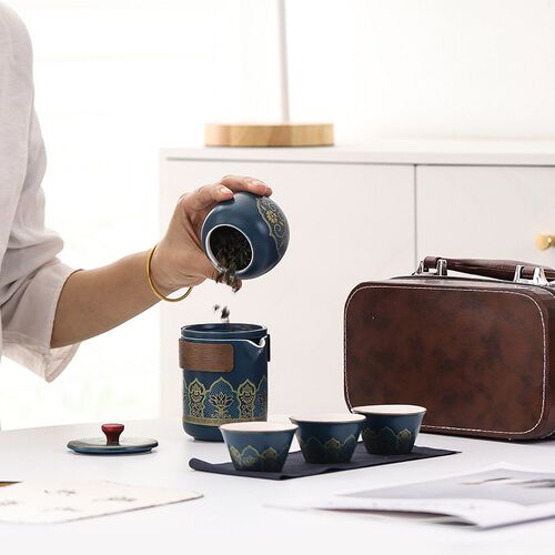 陶瓷旅行便携包快n客杯一壶三杯茶叶整套功夫茶具套装礼品