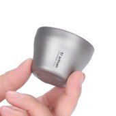 钛工匠纯钛旅行茶具户外双层小茶杯露营钛M茶具套装 功夫茶杯钛茶