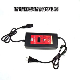 电动车国标电显充电器电量显示加长线防反充三短脉冲48VR60V12A20