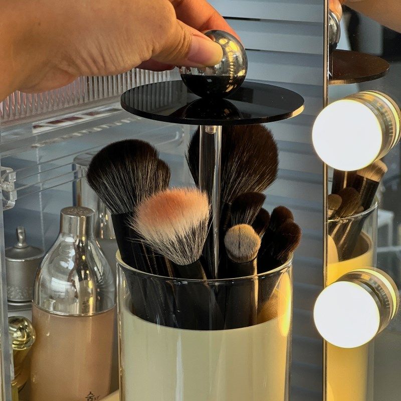 化妆刷收纳筒玻璃防尘桌面散粉刷桶眼影刷子梳O妆台化妆品盒ins风,收纳整理,桌面收纳盒,淘宝优惠券,粉丝福利购,淘宝优惠卷