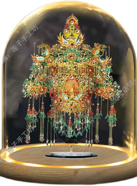 适用拼酷金翅鸟冠金属拼图拼装模型配套发光防尘玻璃X罩展示盒摆