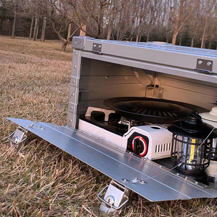 户外露营镁铝合金收纳箱侧开门露营E厨具整理箱家用收纳铝箱后备