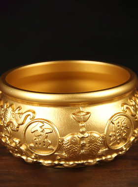 铜八福聚宝盆摆件 铜聚宝盆 聚宝盆摆件