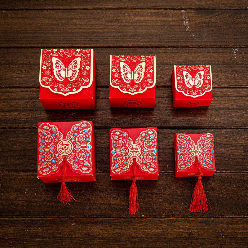 千年缘创意中式婚礼糖盒喜糖盒子结婚专用喜盒包装纸盒糖果礼盒空