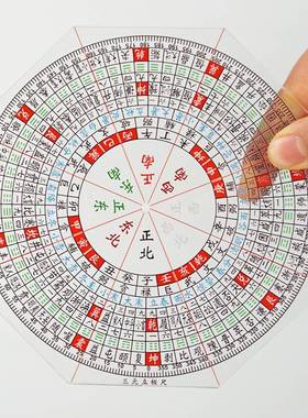立极尺透明三元纳气 罗盘测量绘图尺八边形亚克力户型布局立极规