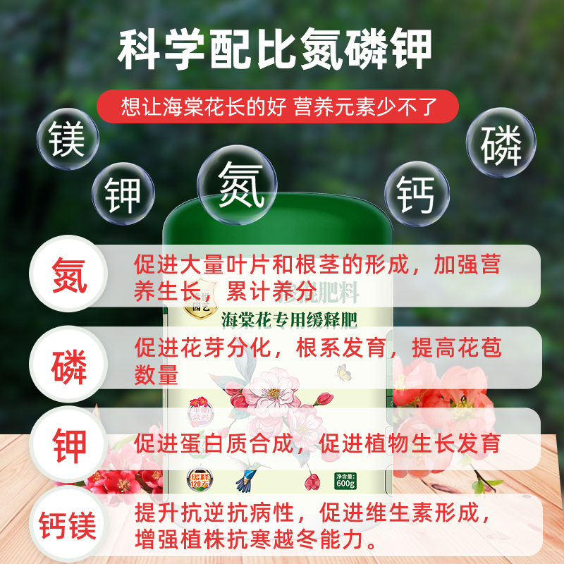 海棠花专用肥缓释肥开花肥四季长寿冠海棠肥料复合肥盆栽有机肥