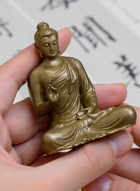 恭请药师佛三宝佛佛像一套摆件家用供奉小随身佛禅意茶空间装饰品