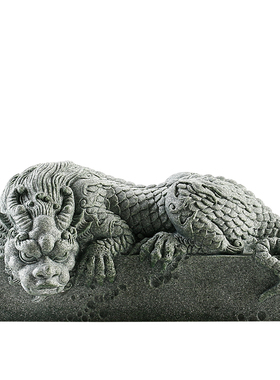 中式国潮风盘龙石玺茶宠摆件鱼缸造景创意客厅桌面卧龙镇纸装饰品