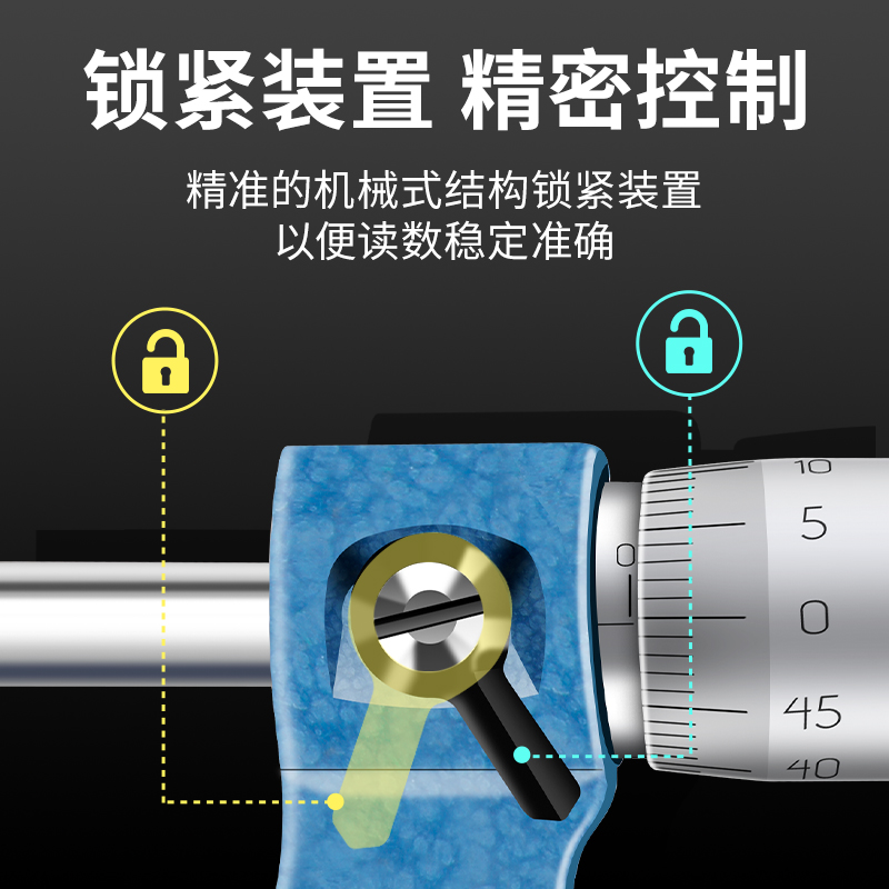 鹿仙子便携式外径千分尺25mm高精度螺旋测微器工业级测厚分厘卡尺