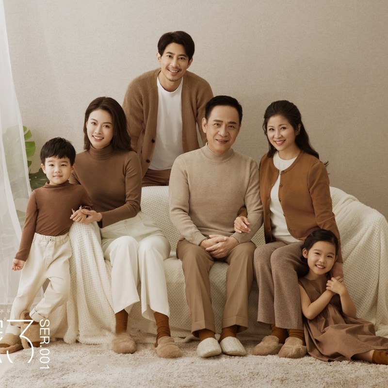 过年影楼新中式古风家庭照亲子摄影服装一家四六口家居服拍照套装
