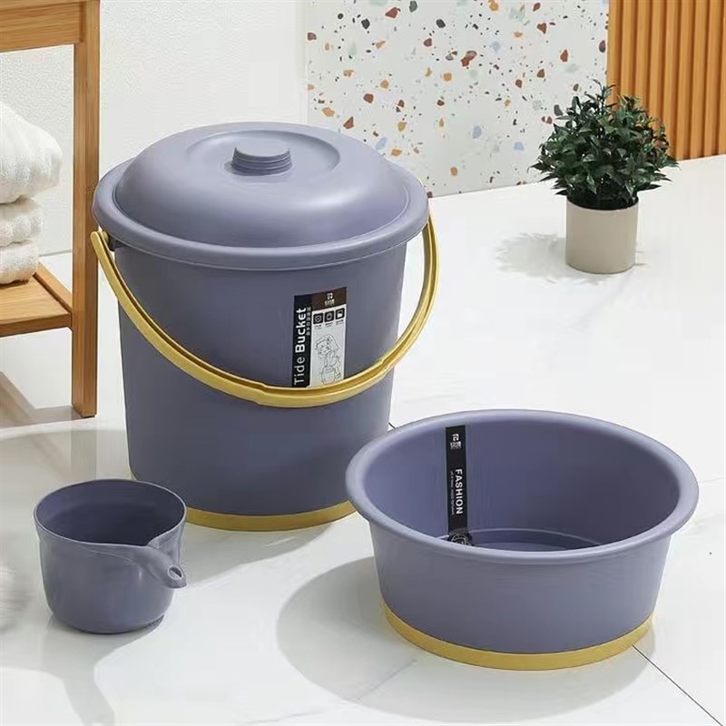 学生宿舍桶盆套装脸盆家用加厚塑料提水桶洗漱圆盆储水洗衣收纳桶