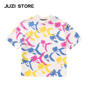 JUZI STORE童装粗针夏日金鱼中袖连衣裙女童1026524